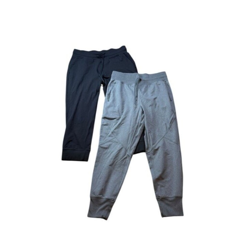 Lululemon Cropped Jogger Lot (2) Black Gray Women's Size 10 25.5" 23.5" Inseam